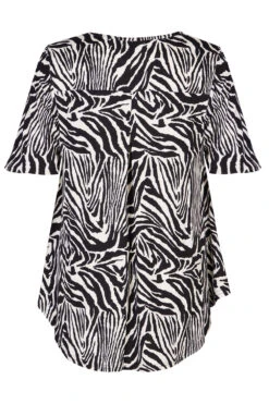Stella Morgan - Short Sleeve Zebra Print Shell Top -Mod Vanta Sales Store 900444707 alt2