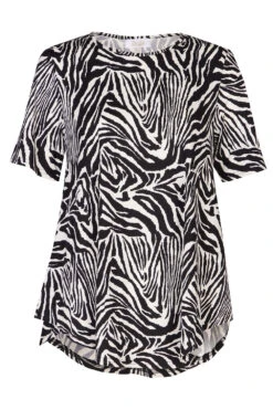 Stella Morgan - Short Sleeve Zebra Print Shell Top -Mod Vanta Sales Store 900444707 default