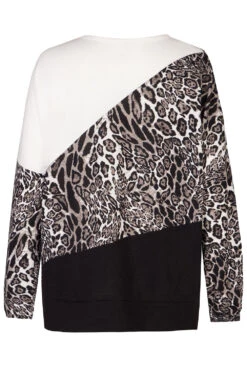 Stella Morgan - Long Sleeve Animal Print Colour Block Top -Mod Vanta Sales Store 900445507 alt2