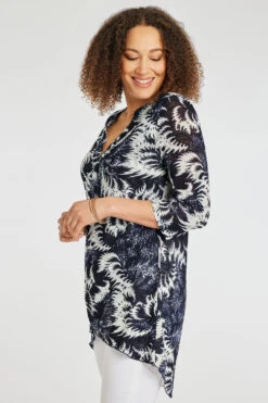 Stella Morgan - Long Sleeve Wrap Over Print Tunic -Mod Vanta Sales Store 900446053 alt3