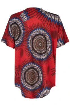 Stella Morgan - Short Sleeve Zip Neck Circle Print Top -Mod Vanta Sales Store 900446169 alt2