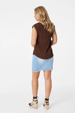 Stella Morgan - Short Sleeve Geo Print Top -Mod Vanta Sales Store 9004462 11205