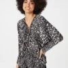 Stella Morgan - Long Sleeve Zip Neck Animal Print Top -Mod Vanta Sales Store 9004463 07202