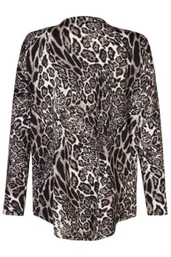 Stella Morgan - Long Sleeve Zip Neck Animal Print Top -Mod Vanta Sales Store 900446307 alt2