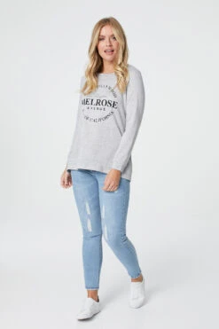 Stella Morgan - Long Sleeve Melrose Slogan Top -Mod Vanta Sales Store 9004465 33201