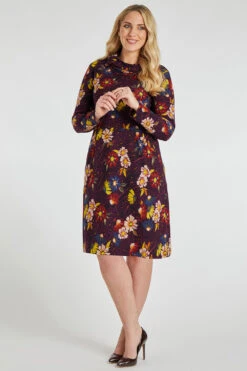 Floral Cowl Neck Soft Touch Dress -Mod Vanta Sales Store 900447065 alt1