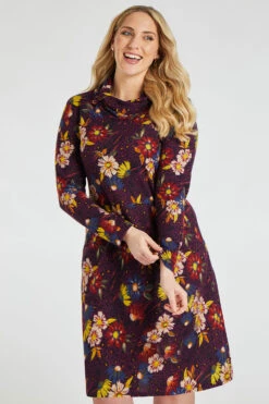 Floral Cowl Neck Soft Touch Dress