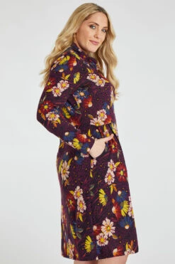 Floral Cowl Neck Soft Touch Dress -Mod Vanta Sales Store 900447065 alt4