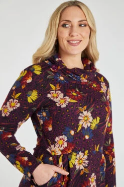 Floral Cowl Neck Soft Touch Dress -Mod Vanta Sales Store 900447065 alt6