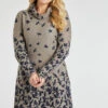 Bird Print Cowl Neck Soft Touch Dress -Mod Vanta Sales Store 900447181 alt3