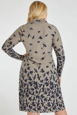 Bird Print Cowl Neck Soft Touch Dress 12 Bird Print Cowl Neck Soft Touch Dress -Mod Vanta Sales Store 900447181 alt5