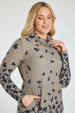 Bird Print Cowl Neck Soft Touch Dress 15 Bird Print Cowl Neck Soft Touch Dress -Mod Vanta Sales Store 900447181 alt6