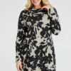 Silhouette Floral Cowl Neck Soft Touch Dress -Mod Vanta Sales Store 900447281 alt3