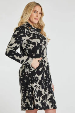 Silhouette Floral Cowl Neck Soft Touch Dress -Mod Vanta Sales Store 900447281 alt4