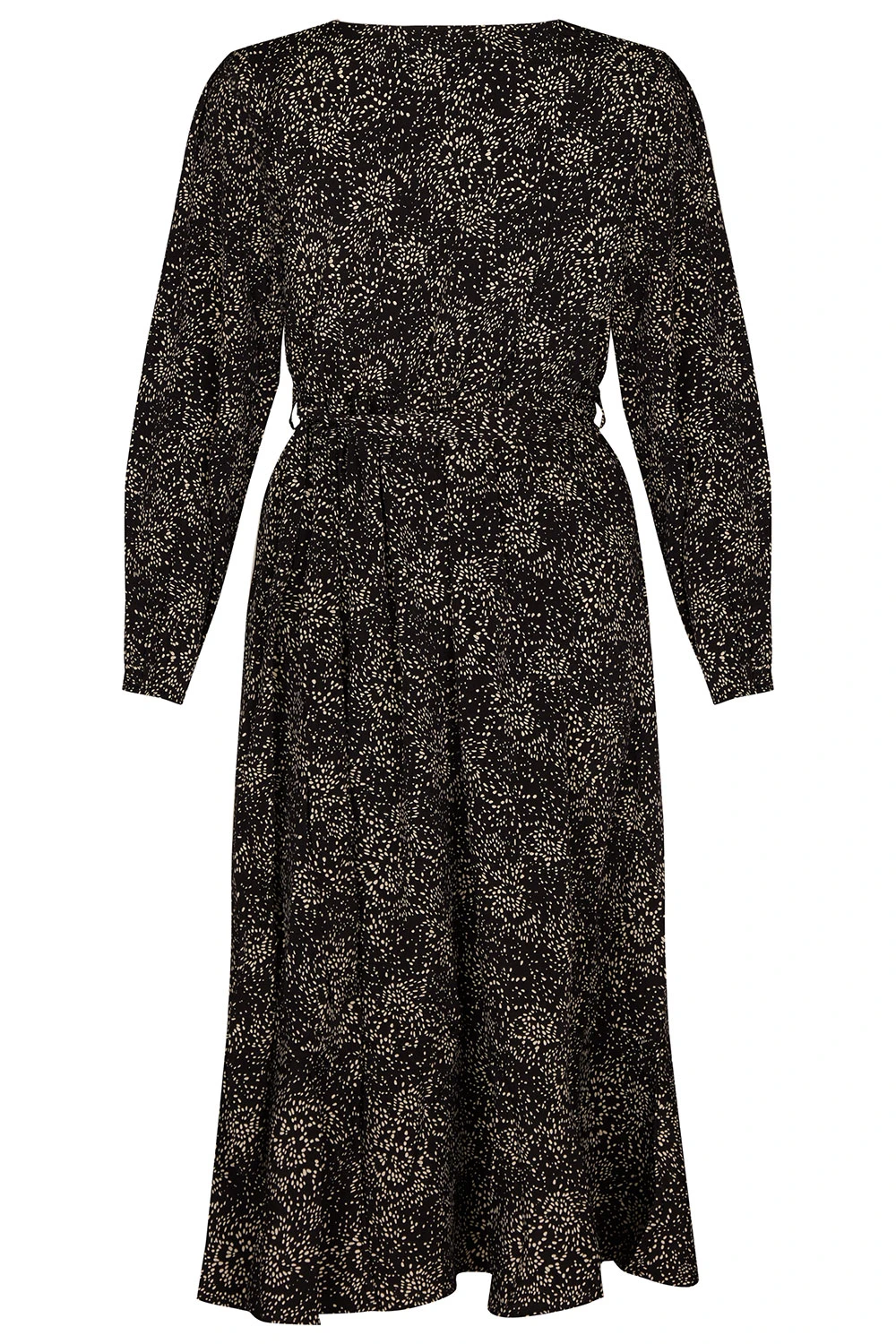 Dash Print Woven Midi Dress With Belt Detail 5 Dash Print Woven Midi Dress With Belt Detail - Image 3