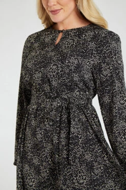 Dash Print Woven Midi Dress With Belt Detail 15 Dash Print Woven Midi Dress With Belt Detail -Mod Vanta Sales Store 900447307 alt6