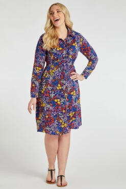 Ditsy Floral Woven Shirt Dress -Mod Vanta Sales Store 900447440 alt1
