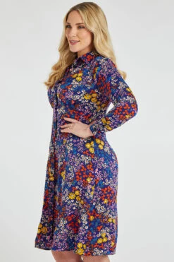 Ditsy Floral Woven Shirt Dress -Mod Vanta Sales Store 900447440 alt4