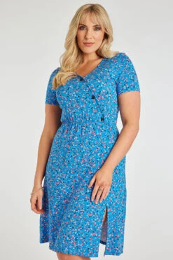 Ditsy Print Jersey Wrap Dress 16 Ditsy Print Jersey Wrap Dress -Mod Vanta Sales Store 900463709 alt1