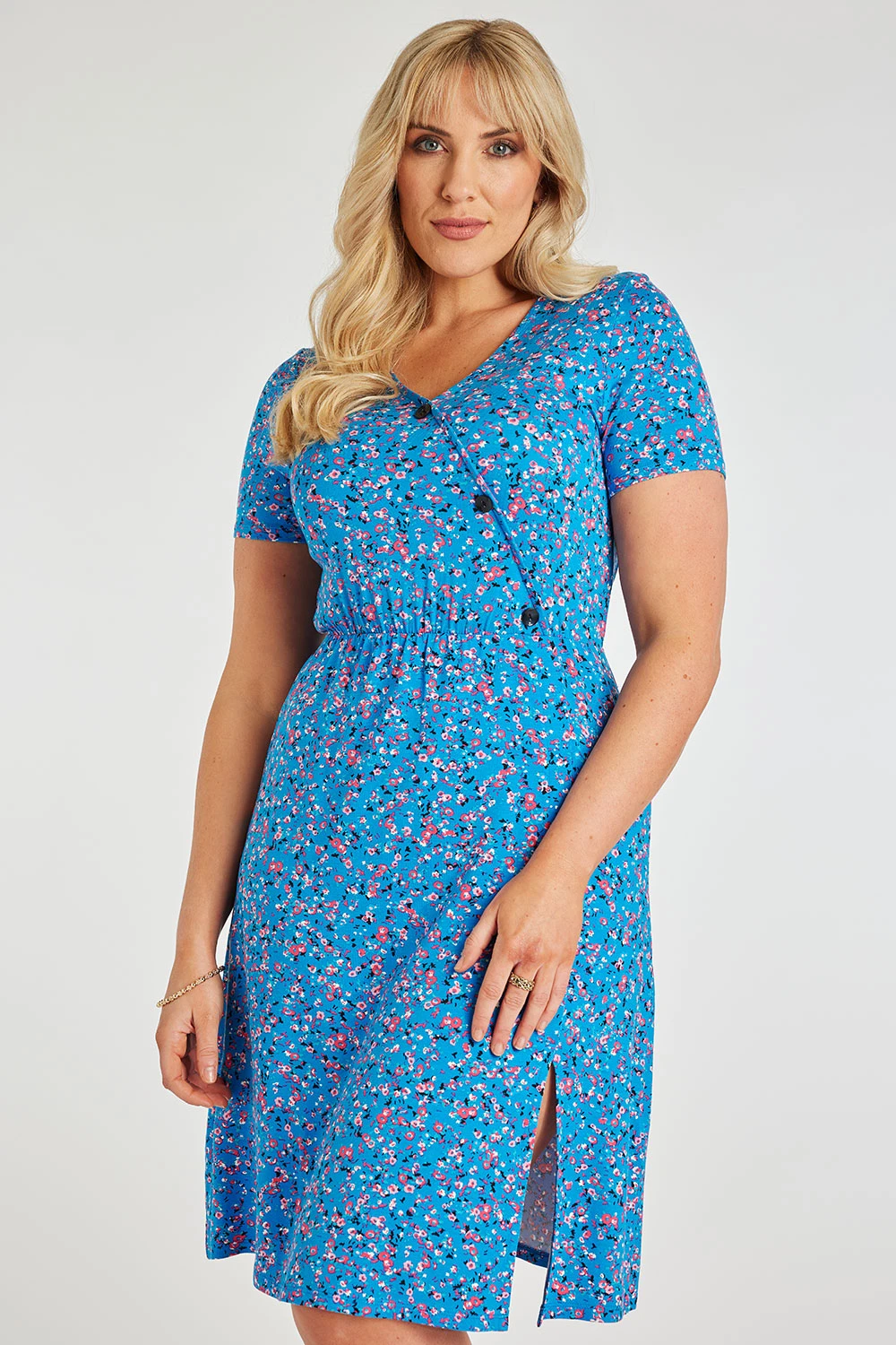 Ditsy Print Jersey Wrap Dress 8 Ditsy Print Jersey Wrap Dress - Image 6