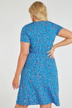 Ditsy Print Jersey Wrap Dress 17 Ditsy Print Jersey Wrap Dress -Mod Vanta Sales Store 900463709 alt4