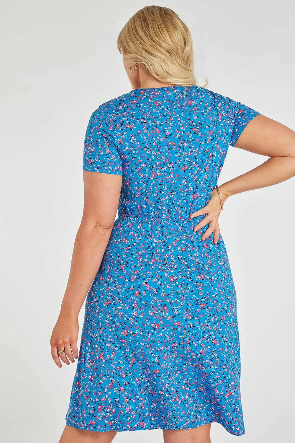 Ditsy Print Jersey Wrap Dress 9 Ditsy Print Jersey Wrap Dress - Image 7