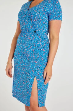 Ditsy Print Jersey Wrap Dress 19 Ditsy Print Jersey Wrap Dress -Mod Vanta Sales Store 900463709 alt5