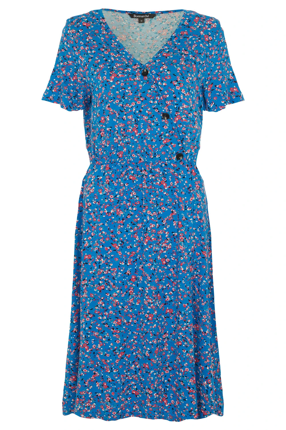 Ditsy Print Jersey Wrap Dress 4 Ditsy Print Jersey Wrap Dress - Image 2