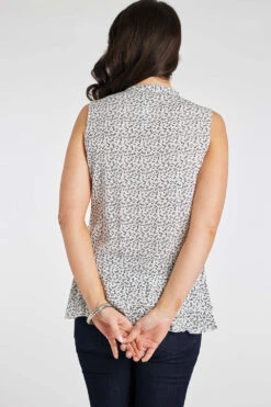 Sleeveless Ditsy Floral Print Blouse -Mod Vanta Sales Store 900471093 alt4