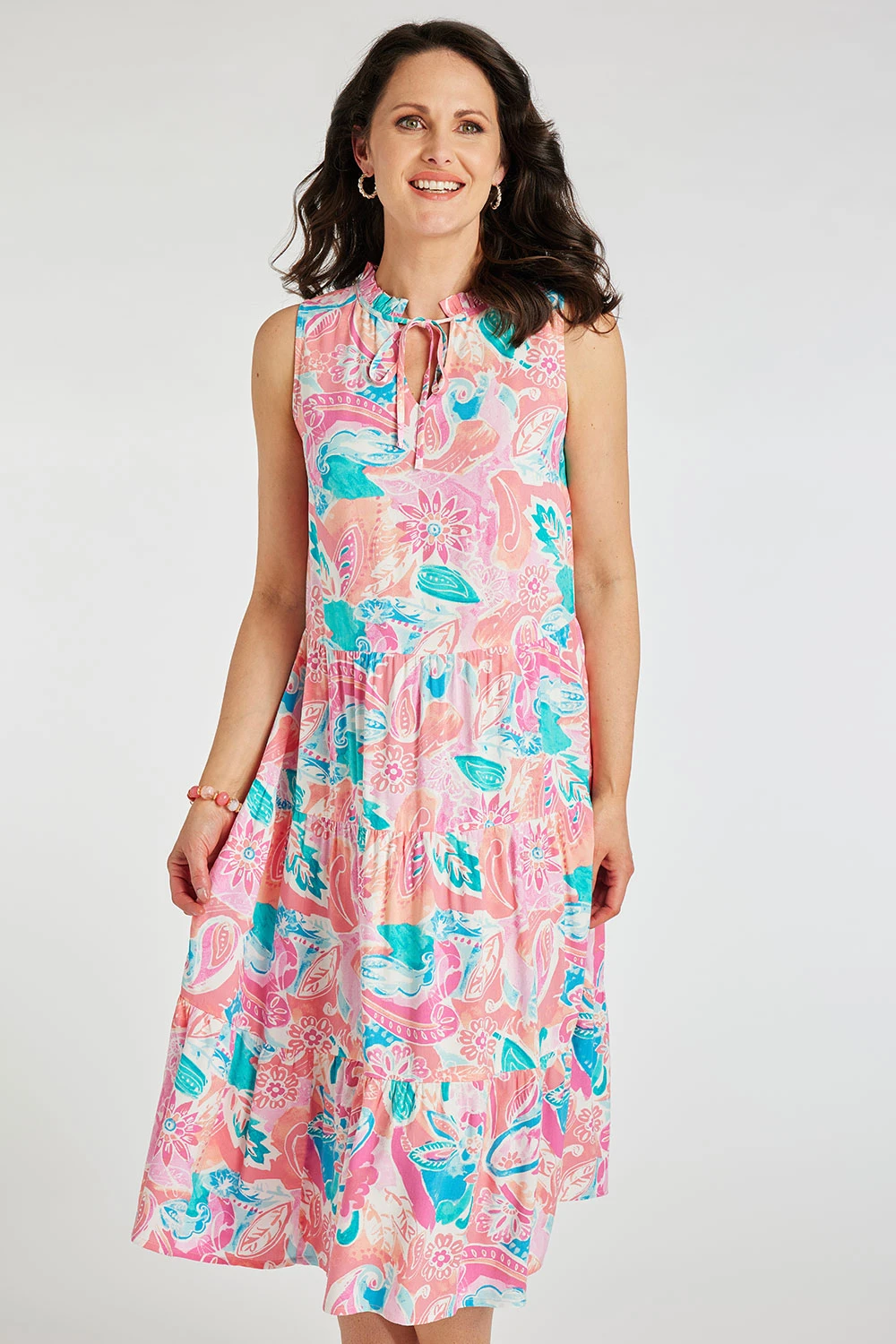 Sleeveless Ruffle Neckline Tiered Dress 9 Sleeveless Ruffle Neckline Tiered Dress - Image 7