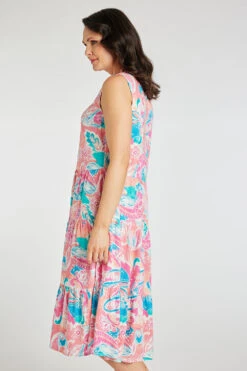 Sleeveless Ruffle Neckline Tiered Dress 20 Sleeveless Ruffle Neckline Tiered Dress -Mod Vanta Sales Store 94050563 alt3q2