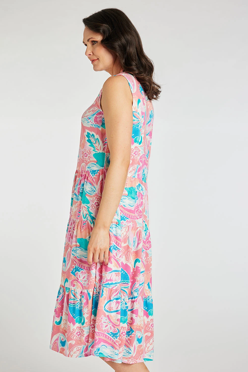 Sleeveless Ruffle Neckline Tiered Dress 11 Sleeveless Ruffle Neckline Tiered Dress - Image 9