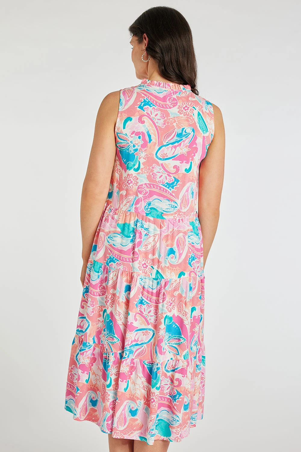 Sleeveless Ruffle Neckline Tiered Dress 10 Sleeveless Ruffle Neckline Tiered Dress - Image 8