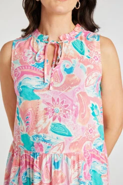 Sleeveless Ruffle Neckline Tiered Dress 21 Sleeveless Ruffle Neckline Tiered Dress -Mod Vanta Sales Store 94050563 alt512