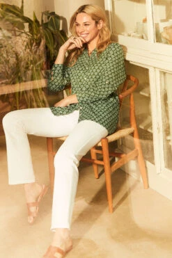 Autonomy - Tile Print Cotton Cambric Button Through Shirt -Mod Vanta Sales Store AUTONOMY SS SHOT001 086