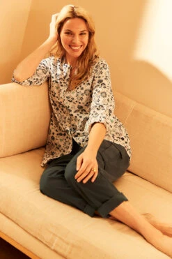 Autonomy - Cotton Cambric Floral Button Through Shirt