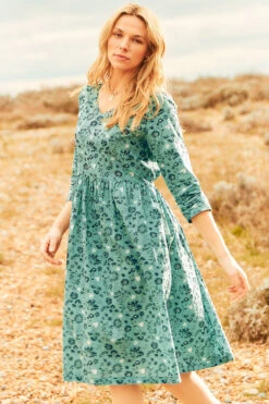 Autonomy - Stem Daisy Print Smock Dress -Mod Vanta Sales Store AUTONOMY SS SHOT012 171