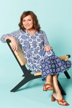 Painted Tiles Print Dress