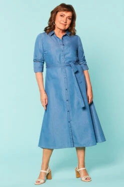 Chambray Shirt Dress -Mod Vanta Sales Store BonMarche LorraineKelly SHOT002 076