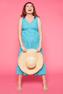 Sleeveless Tiered Textured Midi Dress