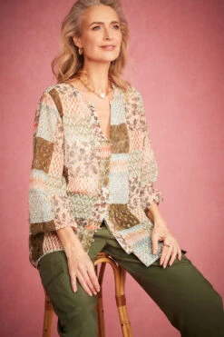 Long Sleeve Hanky Hem Patchwork Blouse -Mod Vanta Sales Store BonMarche SS Day2 SHOT002 056