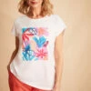 Short Sleeve Tropical Flower Print T-Shirt -Mod Vanta Sales Store BonMarche SS Day2 SHOT011 058