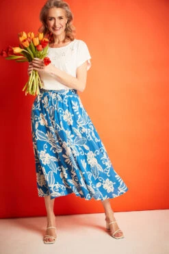 Mono Abstract Design Drawcord Skirt -Mod Vanta Sales Store BonMarche SS Day2 SHOT015 016