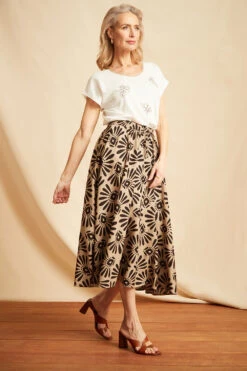 Tribal Stamp Circle Drawcord Skirt -Mod Vanta Sales Store BonMarche SS SHOT011 069
