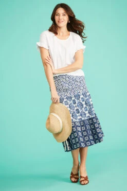 Painted Tiles Tiered Skirt -Mod Vanta Sales Store BonMarche SS SHOT017 029