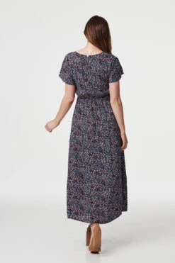 Izabel London – Floral Round Neck Maxi Dress -Mod Vanta Sales Store D162266100 alt3