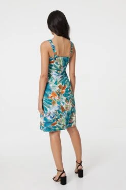 Izabel London – Leaf Print Sleeveless Sun Dress -Mod Vanta Sales Store D163872261 ALT3