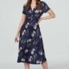 Izabel London – Floral Twist Front Midi Dress