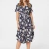 Izabel London β Floral Knot Front Midi Tea Dress 2 Izabel London β Floral Knot Front Midi Tea Dress -Mod Vanta Sales Store D165046100 ALT1
