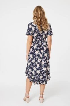 Izabel London – Floral Knot Front Midi Tea Dress -Mod Vanta Sales Store D165046100 ALT3
